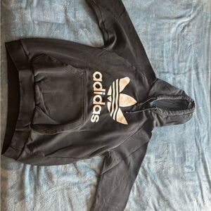 Adidas Charcoal Hoodie with Blue Tag